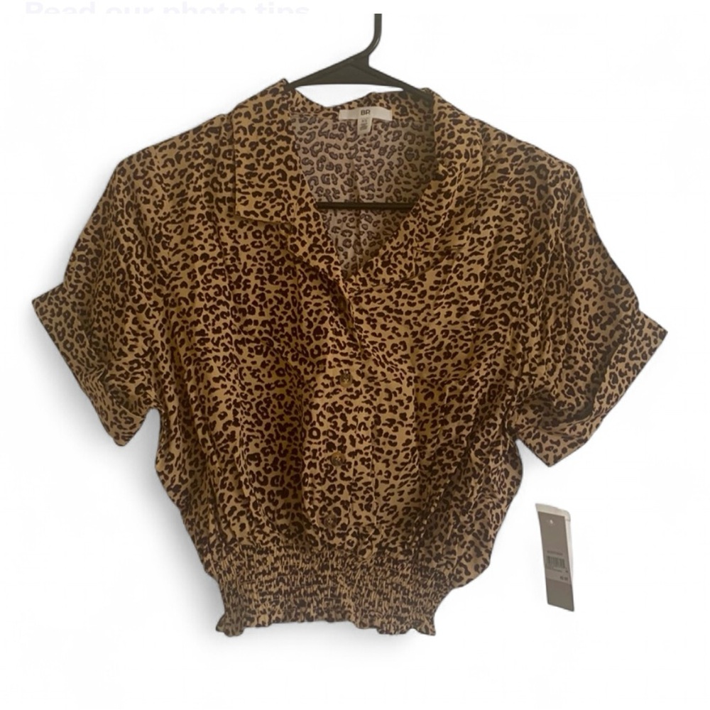 BP Short-Sleeved Smocked Button-Up
Crop Top - *NEW* NWT